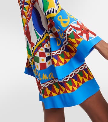 Vestido corto Carretto en mezcla de seda | Dolce&Gabbana