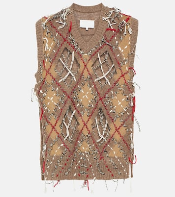 Chaleco en mezcla de lana en jacquard | Maison Margiela