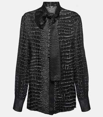 Schluppenbluse aus Devoré | Versace