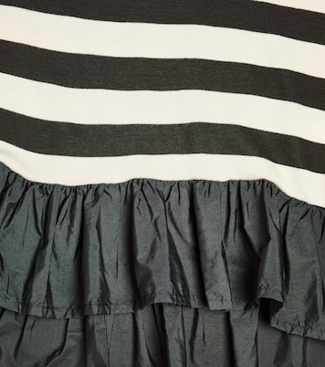Striped jersey and satin top | Monnalisa