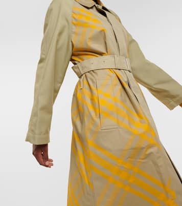 Trench in gabardine di cotone a quadri | Burberry