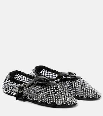 Ballerine in mesh con cristalli | Alaïa