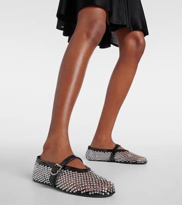 Ballerine in mesh con cristalli | Alaïa