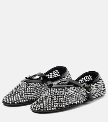 Ballerine in mesh con cristalli | Alaïa