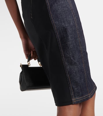 Robe midi brodée en jean à logo | Dolce&Gabbana