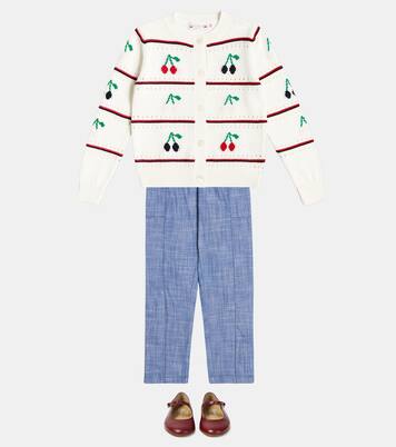 Cardigan Armel in cotone con intarsio | Bonpoint