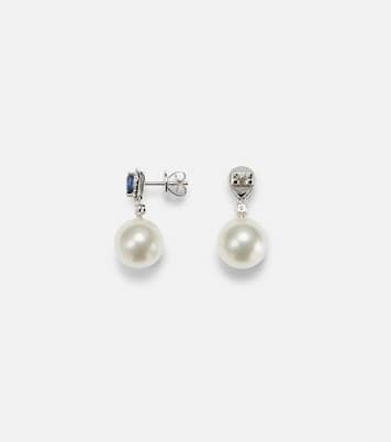 Boucles d'oreilles Romance en or blanc 18 ct, saphirs, diamants et perles | Bucherer Fine Jewellery