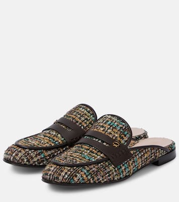 Slippers in tweed con bouclé | Gianvito Rossi