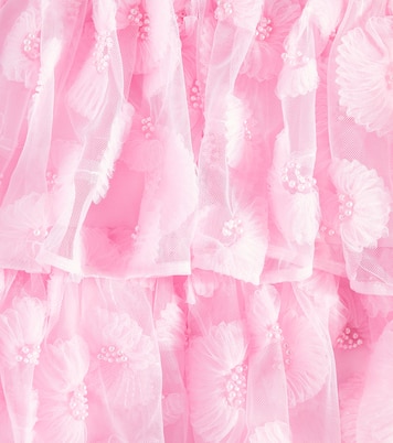 Abito in jersey e tulle con balze | Self-Portrait Kids