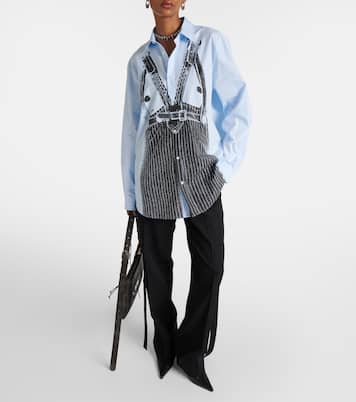 Trompe l'oeil oversized cotton poplin shirt | Jean Paul Gaultier