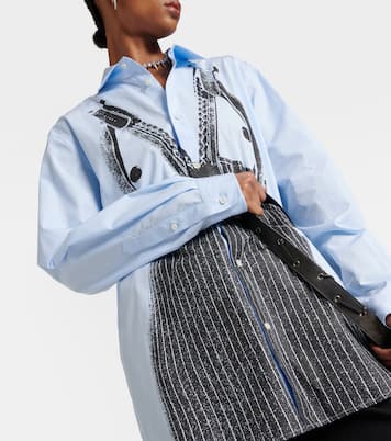 Trompe l'oeil oversized cotton poplin shirt | Jean Paul Gaultier