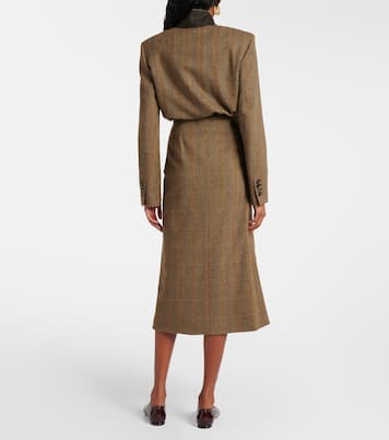 Gonna midi in lana e cashmere a quadri | Loro Piana