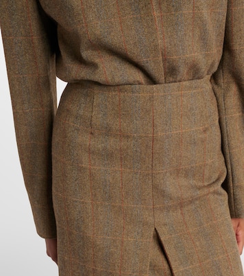 Gonna midi in lana e cashmere a quadri | Loro Piana