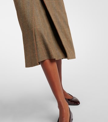 Gonna midi in lana e cashmere a quadri | Loro Piana