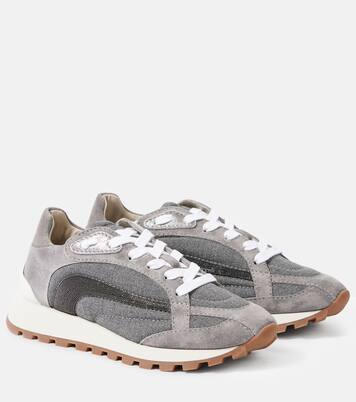 Sneakers Monili mit Veloursleder | Brunello Cucinelli