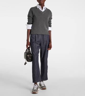 Sneakers Monili mit Veloursleder | Brunello Cucinelli