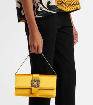 Pochette Capri en satin à ornements | Manolo Blahnik