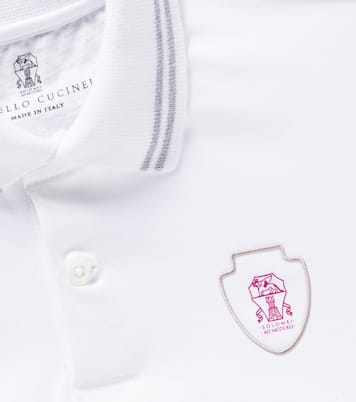 Polo in jersey di cotone a righe | Brunello Cucinelli Kids