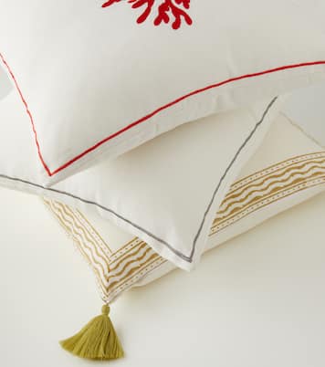 Palms printed cotton cushion | Les-Ottomans