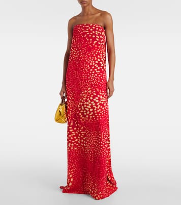 Printed strapless maxi dress | Dries Van Noten