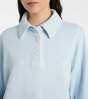 Cotton terry polo sweater | Tory Burch
