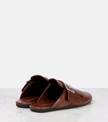 Mules Shuffle in pelle con frange | Prada
