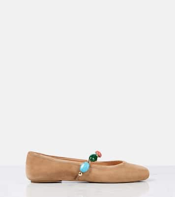 Ballerines Shanti en daim à ornements | Gianvito Rossi