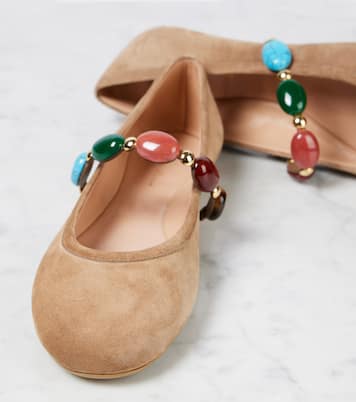 Ballerines Shanti en daim à ornements | Gianvito Rossi