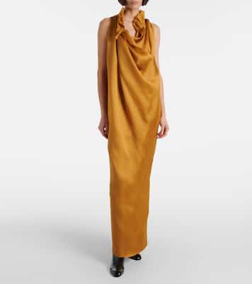Meryl draped silk maxi dress | Khaite