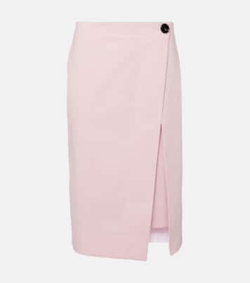 Falda midi de sarga de algodón | Bottega Veneta