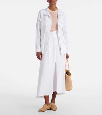 Petra pleated linen maxi skirt | Loro Piana