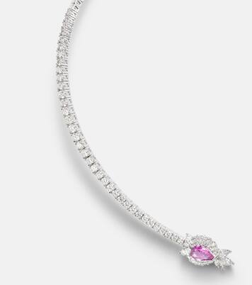 Choker Reign Supreme in oro bianco 18kt con zaffiri e diamanti | Yeprem