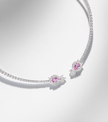 Choker Reign Supreme in oro bianco 18kt con zaffiri e diamanti | Yeprem