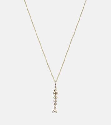 Pendentif Fishbone en or 14 ct et diamants | Sydney Evan