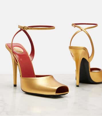 Sandali La Scandale 110 in pelle metallizzata | Saint Laurent
