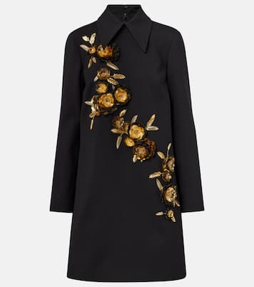 Embellished wool-blend shift dress | Carolina Herrera