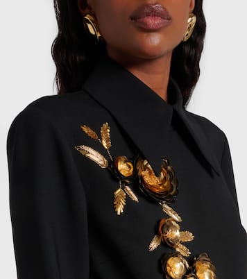 Embellished wool-blend shift dress | Carolina Herrera