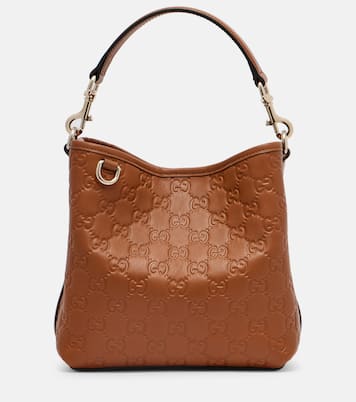 GG Emblem Small leather bucket bag | Gucci