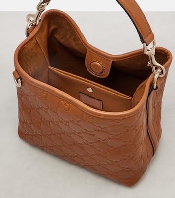 GG Emblem Small leather bucket bag | Gucci