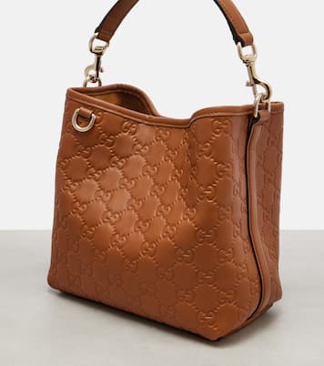 GG Emblem Small leather bucket bag | Gucci