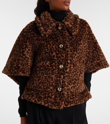 Cape en alpaga, laine et soie à motif léopard | Max Mara
