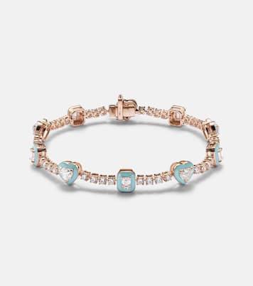 18kt rose gold and enamel bracelet with diamonds | Kamyen