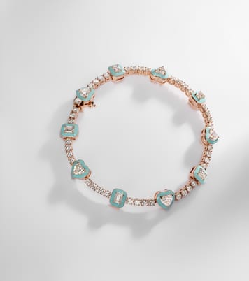 18kt rose gold and enamel bracelet with diamonds | Kamyen