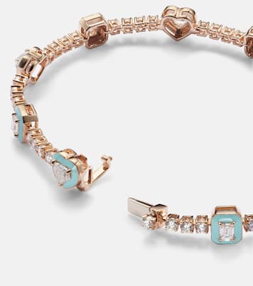 18kt rose gold and enamel bracelet with diamonds | Kamyen