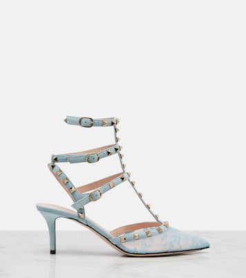 Pumps Rockstud 65 aus Spitze und Leder | Valentino Garavani
