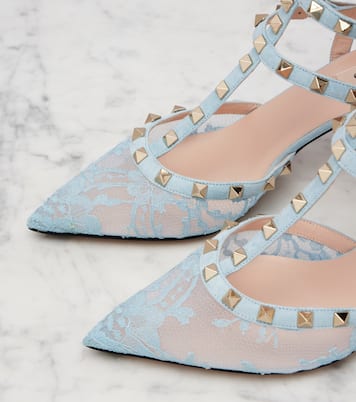 Pumps Rockstud 65 aus Spitze und Leder | Valentino Garavani