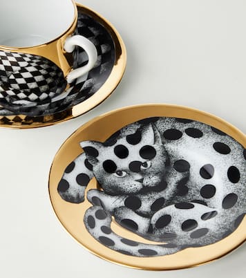 طقم من فنجان شاي من البورسلين High Fidelity عدد 2 | Fornasetti