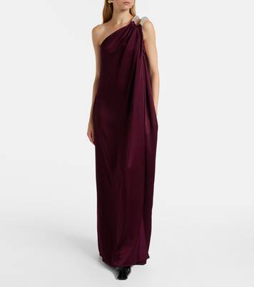 Abito lungo monospalla in raso  | Stella McCartney