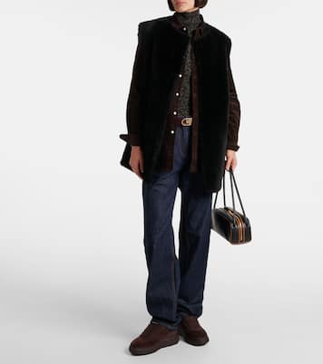 Diamond Maxi shearling-trimmed suede sneakers | Jimmy Choo