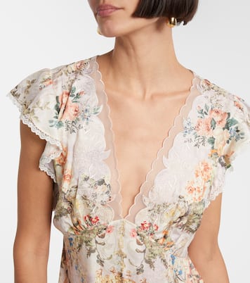 Embellished floral lace-trimmed minidress | Camilla